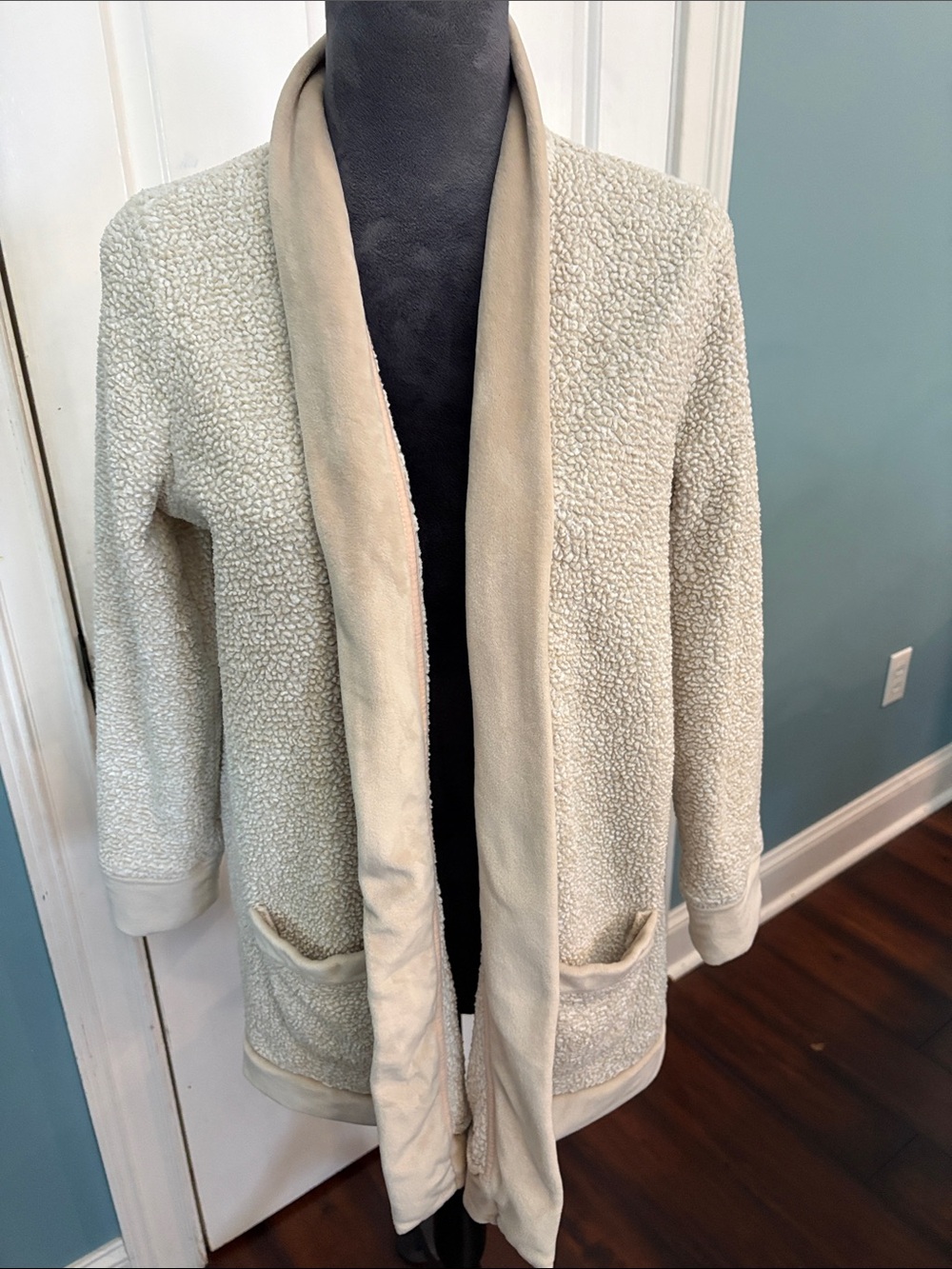 Soft Surroundings Cream Sherpa Open-Front Jacket